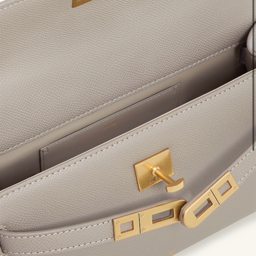 JW PEI Gray Structured Top-Handle Satchel with Gold Hardware - Picture 3 of 6